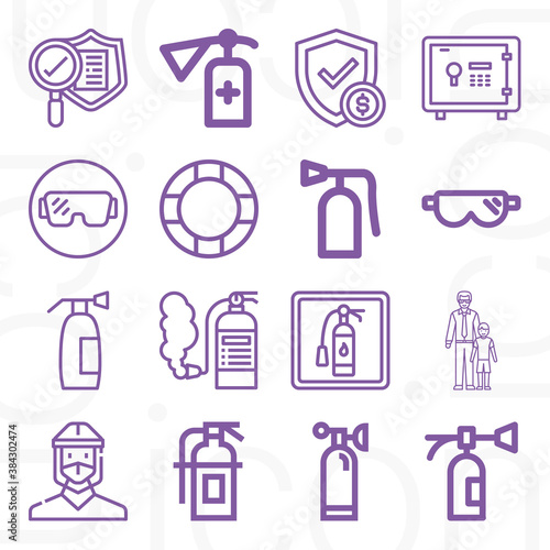 16 pack of base hit  lineal web icons set