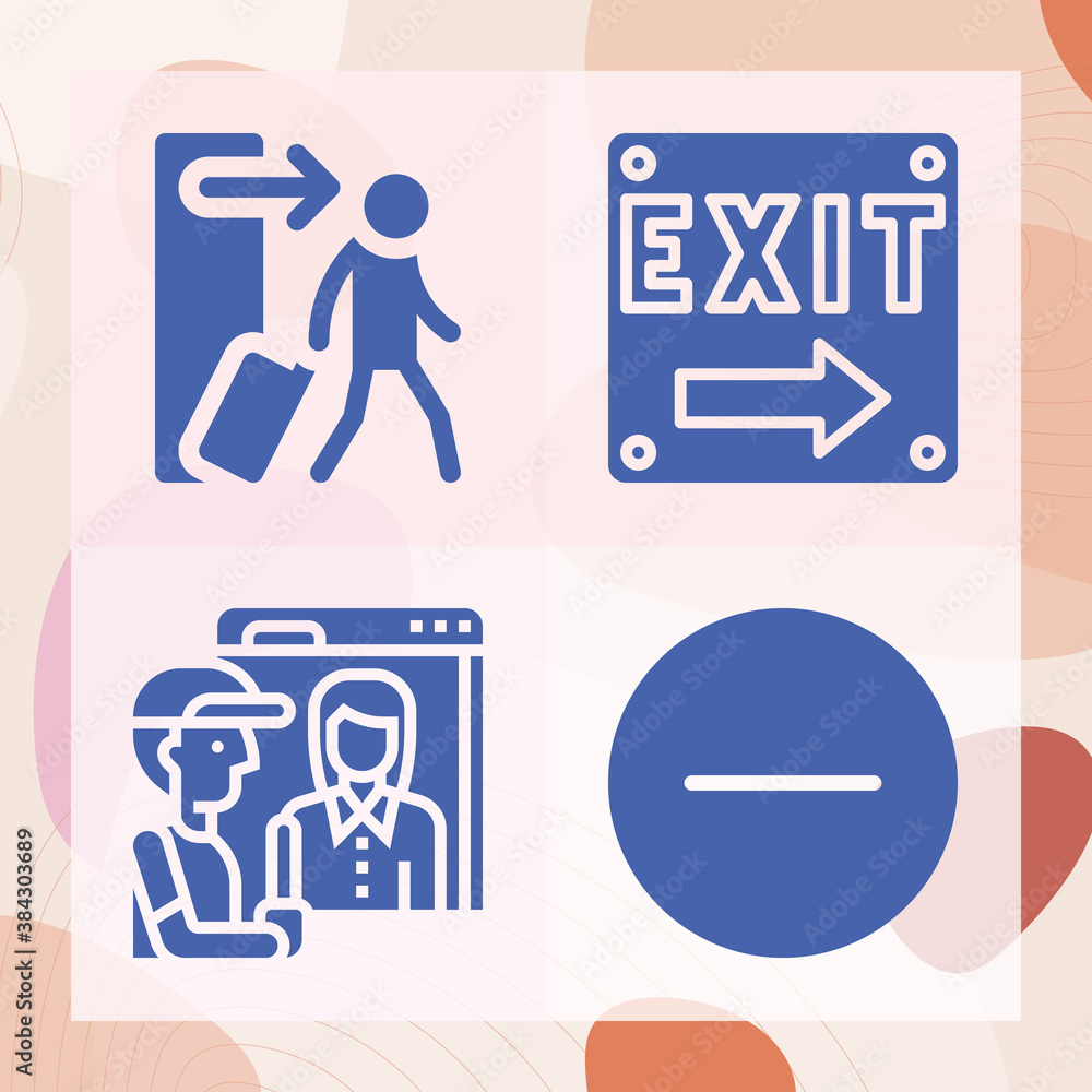 Simple set of going away related filled icons Simple set of going away related filled icons