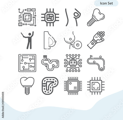 Simple set of shunt related lineal icons.