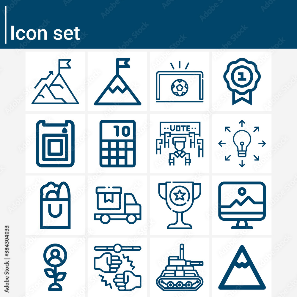 Simple set of effort related lineal icons.