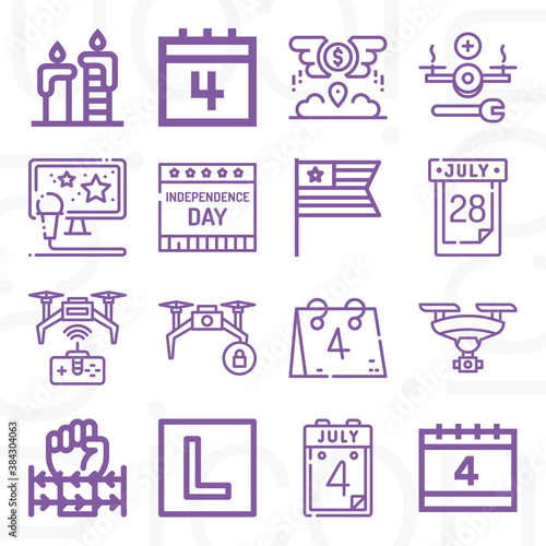 16 pack of autonomy  lineal web icons set