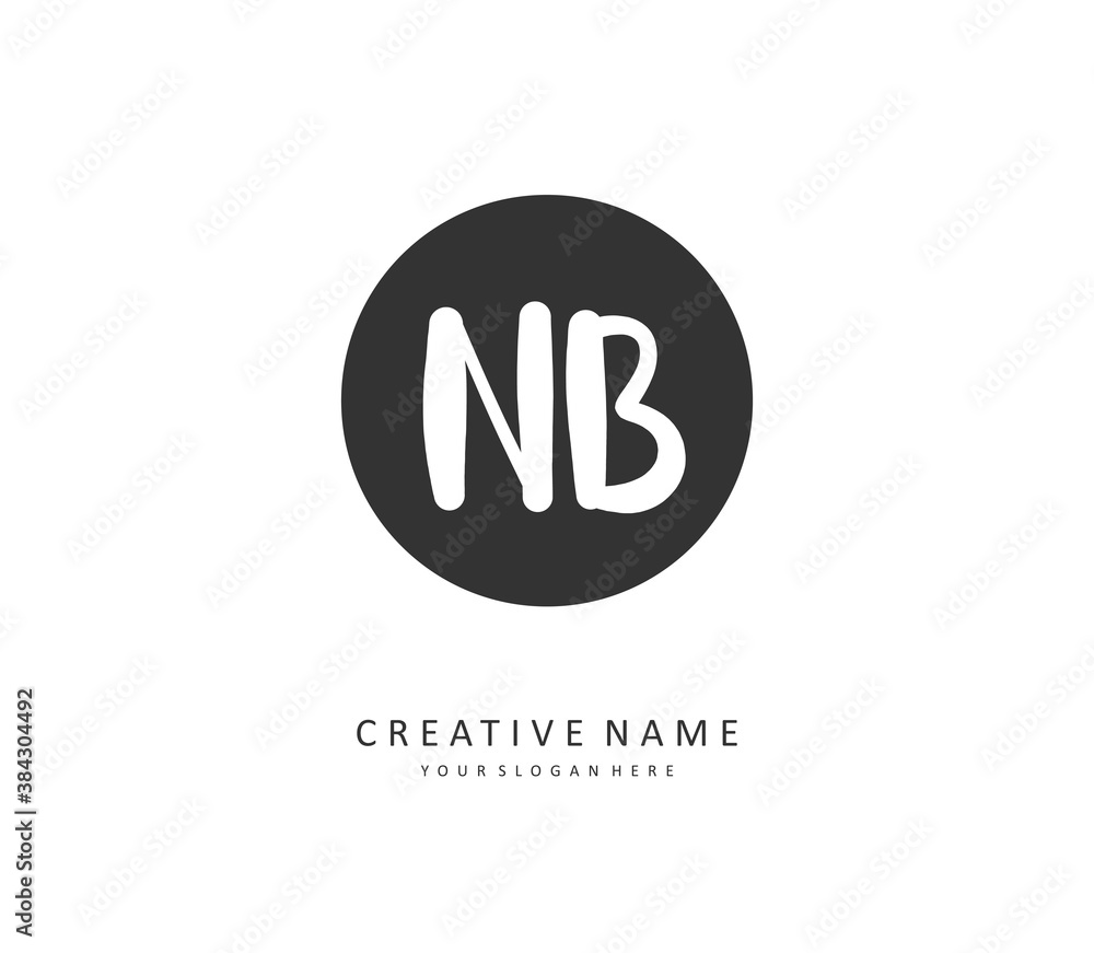 N B NB Initial letter handwriting and signature logo. A concept handwriting initial logo with template element. N B NB Initial letter handwriting and signature logo. A concept handwriting initial logo with template element.