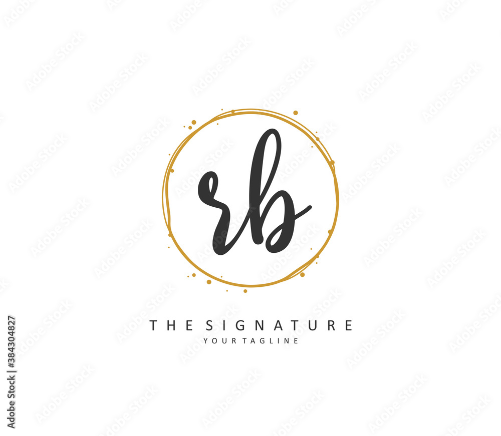 R B RB Initial letter handwriting and signature logo. A concept handwriting initial logo with template element. R B RB Initial letter handwriting and signature logo. A concept handwriting initial logo with template element.
