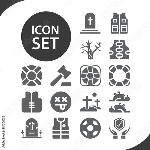 Simple set of dying related filled icons.
