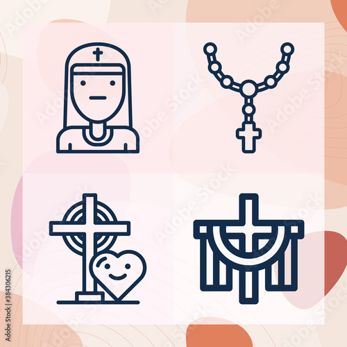 Simple set of apostle related lineal icons