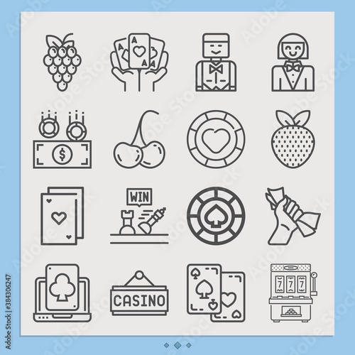 Simple set of inhibitor related lineal icons.