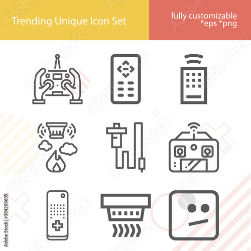 Simple set of sensing related lineal icons.