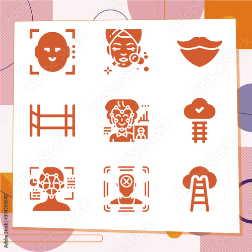Simple set of 9 icons related to scaling