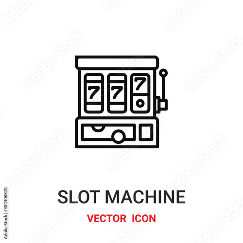 slot machine icon vector symbol. slot machine symbol icon vector for your design. Modern outline icon for your website and mobile app design.