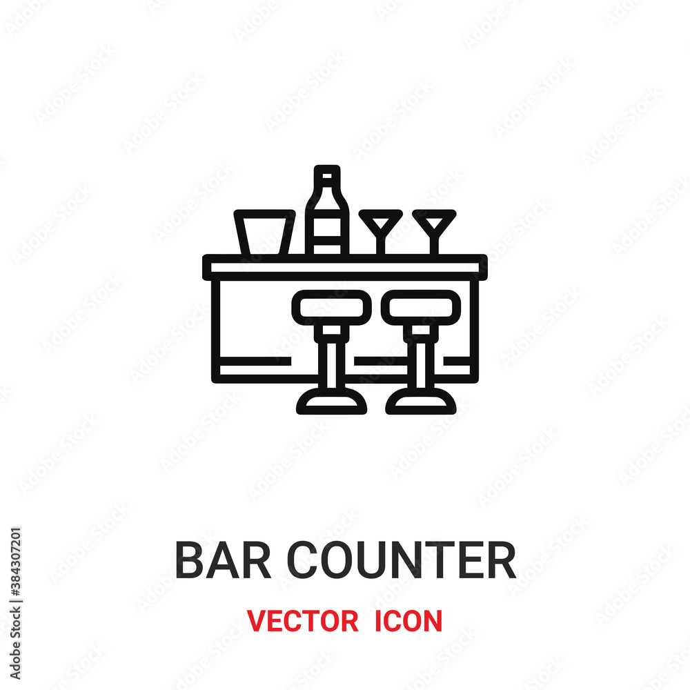 bar counter icon vector symbol. bar counter symbol icon vector for your design. Modern outline icon for your website and mobile app design. bar counter icon vector symbol. bar counter symbol icon vector for your design. Modern outline icon for your website and mobile app design.