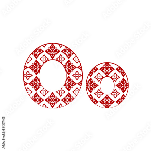 Letter O Logo Template Design made from line thai art pattern.