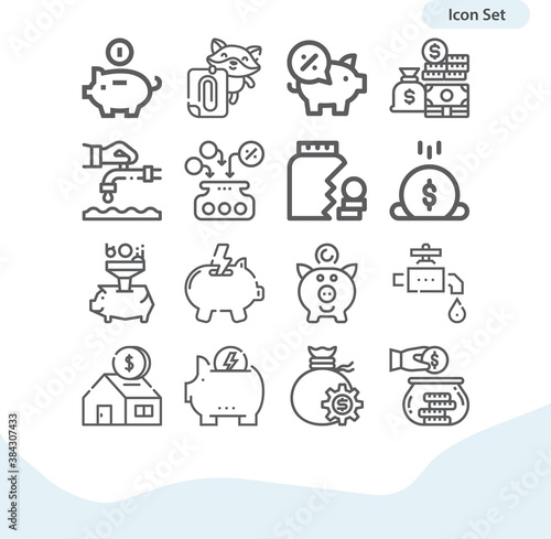 Simple set of fixation related lineal icons.