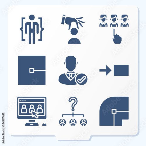 Simple set of 9 icons related to selecting
