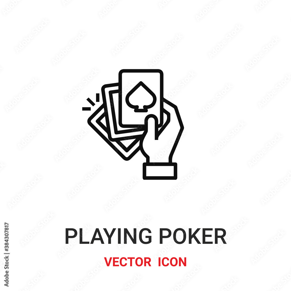 playing poker icon vector symbol. playing poker symbol icon vector for your design. Modern outline icon for your website and mobile app design.