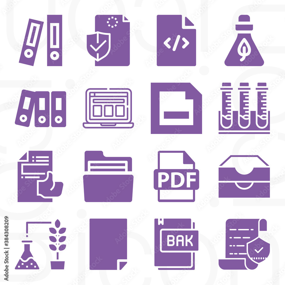 16 pack of specification filled web icons set 16 pack of specification filled web icons set