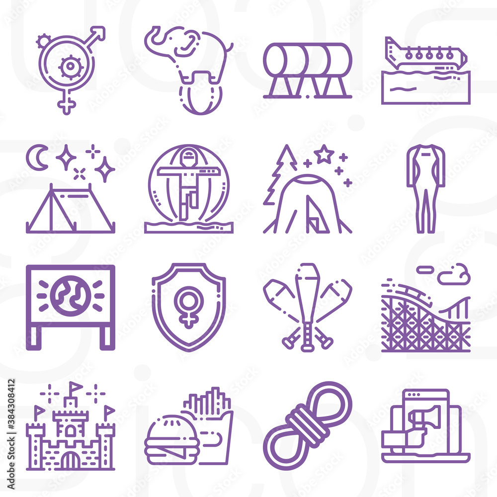 Fototapeta premium 16 pack of chemical agent lineal web icons set