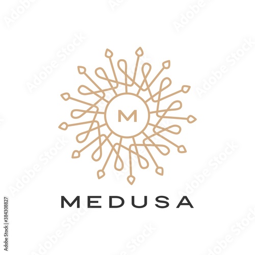 medusa mandala logo vector icon illustration
