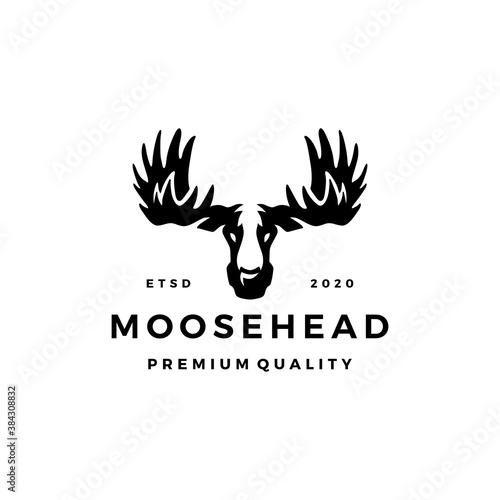 moose head logo vector icon illustration