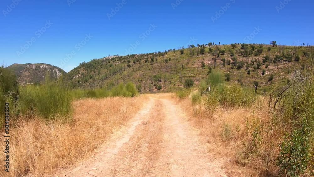 dolly move forward - GR40 path at Serra de Sao Miguel next to Vila Velha de Rodao, municipality of Nisa, Portalegre district, Alentejo, Portugal dolly move forward - GR40 path at Serra de Sao Miguel next to Vila Velha de Rodao, municipality of Nisa, Portalegre district, Alentejo, Portugal