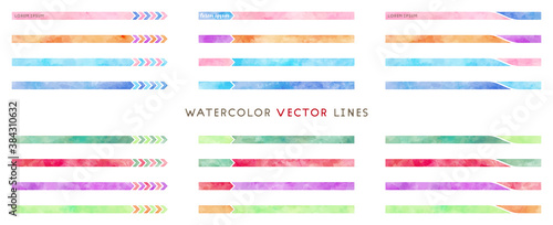 watercolor line frame set (vector)