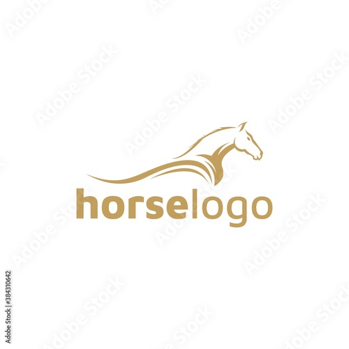 Luxury horse logo formed with simple and modern shape. Vector illustration