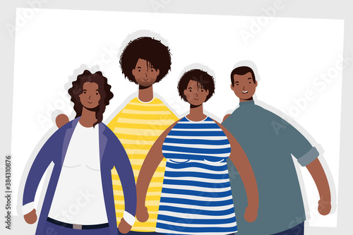 group of afro people characters