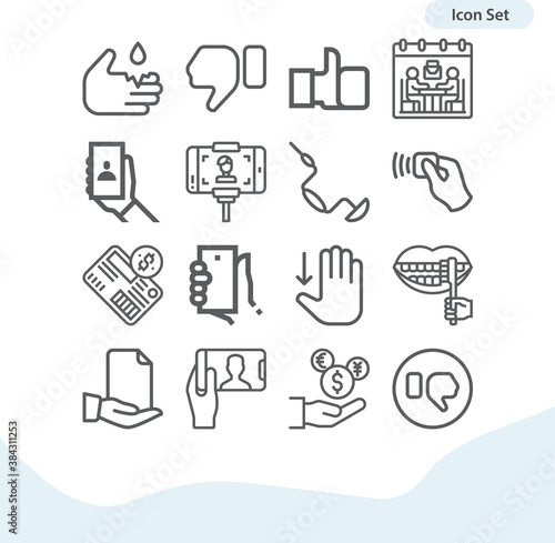 Simple set of goodwill related lineal icons.
