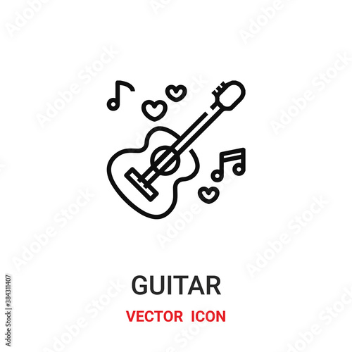 guitar icon vector symbol. guitar symbol icon vector for your design. Modern outline icon for your website and mobile app design.