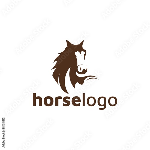 Luxury horse logo formed with simple and modern shape. Vector illustration
