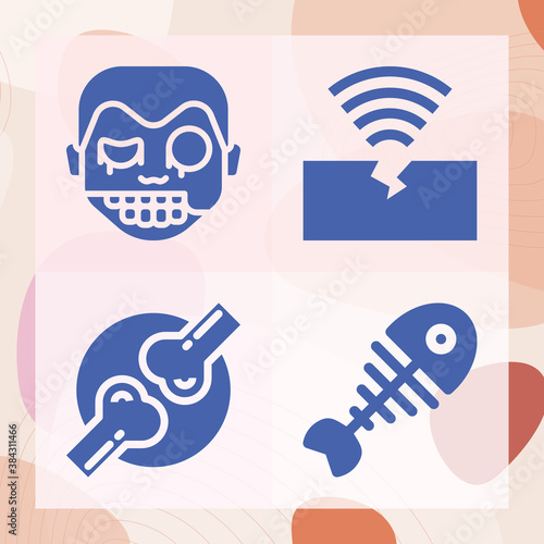Simple set of fracture related filled icons