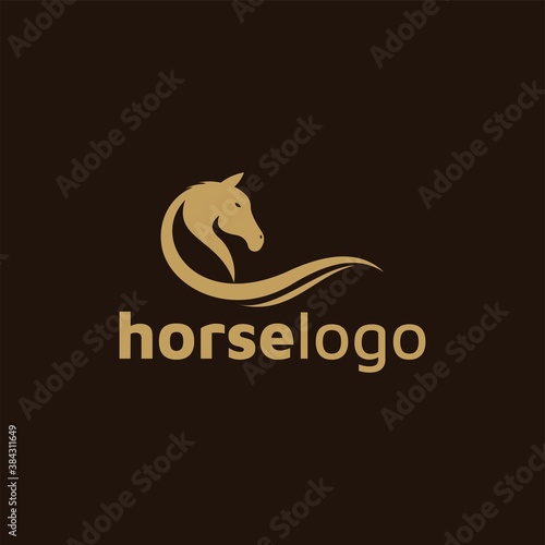 Luxury horse logo formed with simple and modern shape. Vector illustration