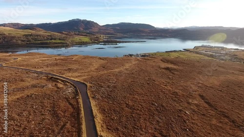 Aerial Loch Kishorn, Scottish highlands, Scotland	
 photo