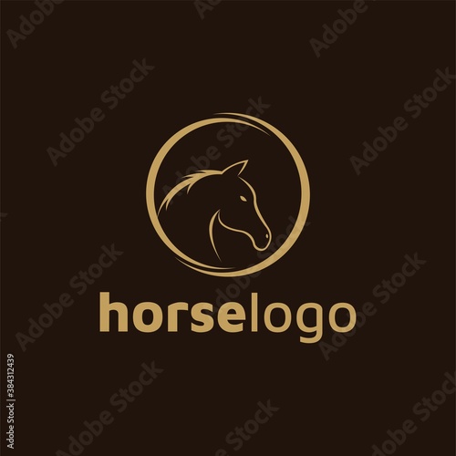 Luxury horse logo formed with simple and modern shape. Vector illustration