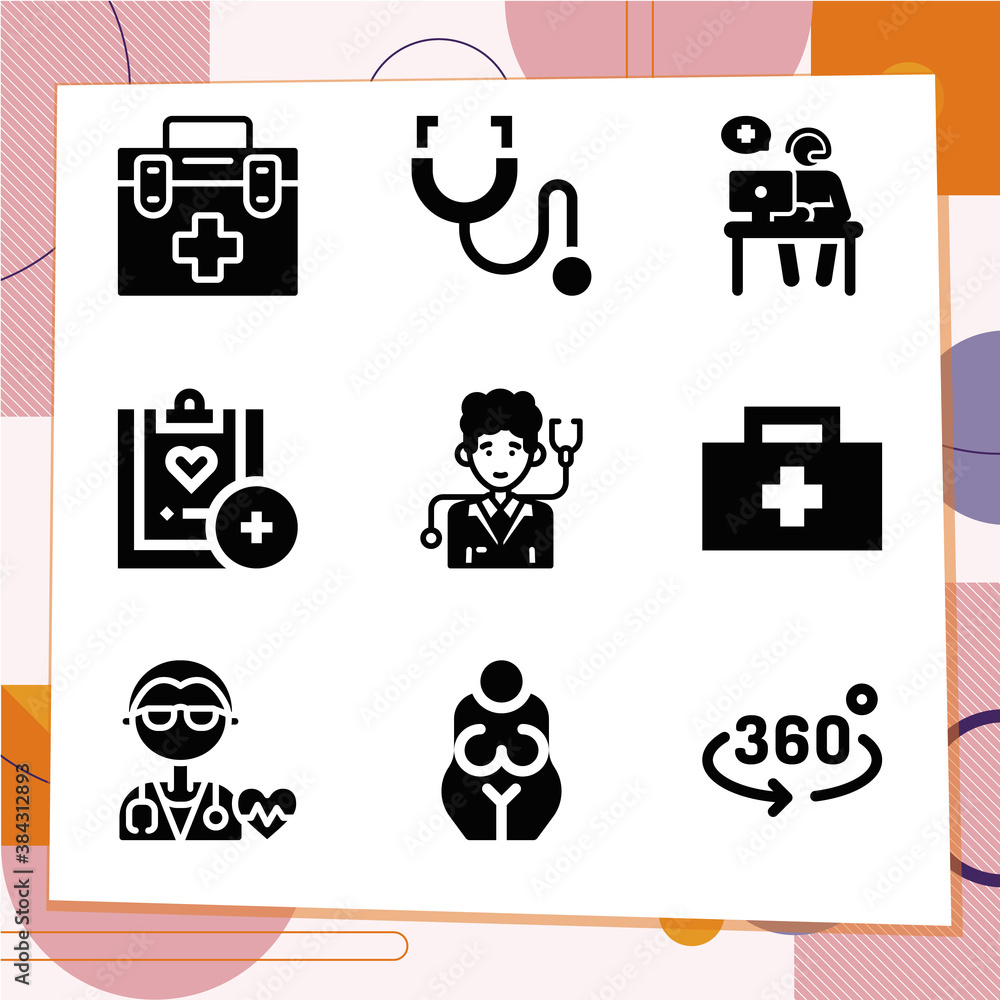 Simple set of 9 icons related to divinity Simple set of 9 icons related to divinity