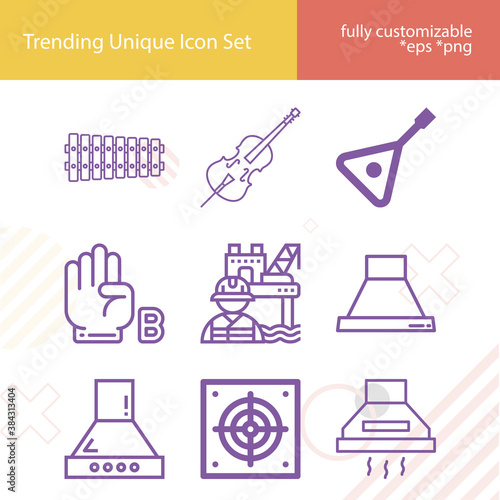 Simple set of ancestry related lineal icons.
