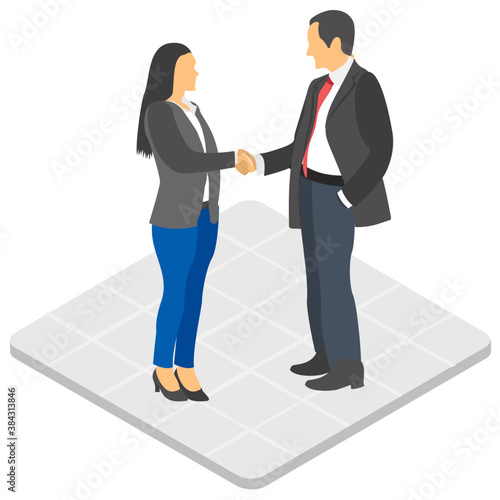 

Professional employees talking with each other, official discussion 
