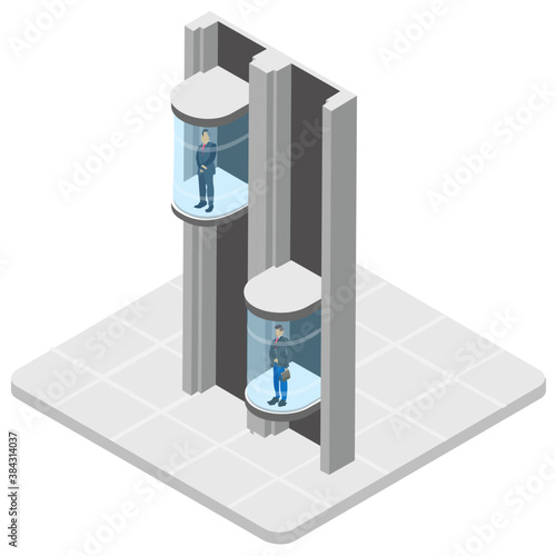 
A modern vertical transportation, elevator icon 
