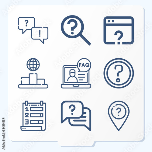 Simple set of 9 icons related to answers