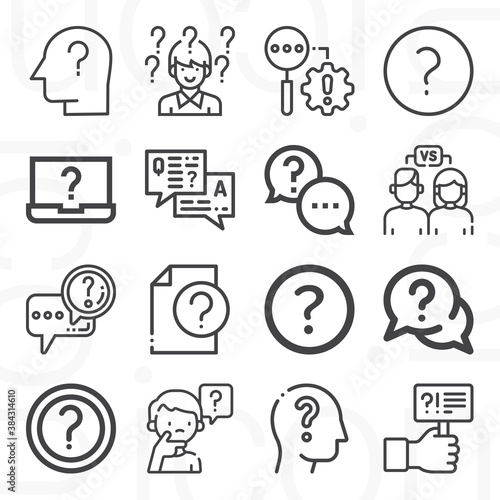 16 pack of whether  lineal web icons set