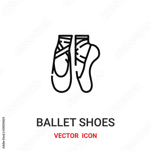 Ballet shoes vector icon . Modern, simple flat vector illustration for website or mobile app. Ballet or Ballerina symbol, logo illustration. Pixel perfect vector graphics	