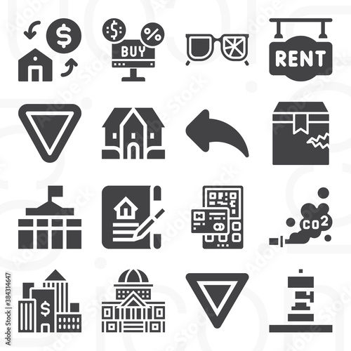 16 pack of rent  filled web icons set