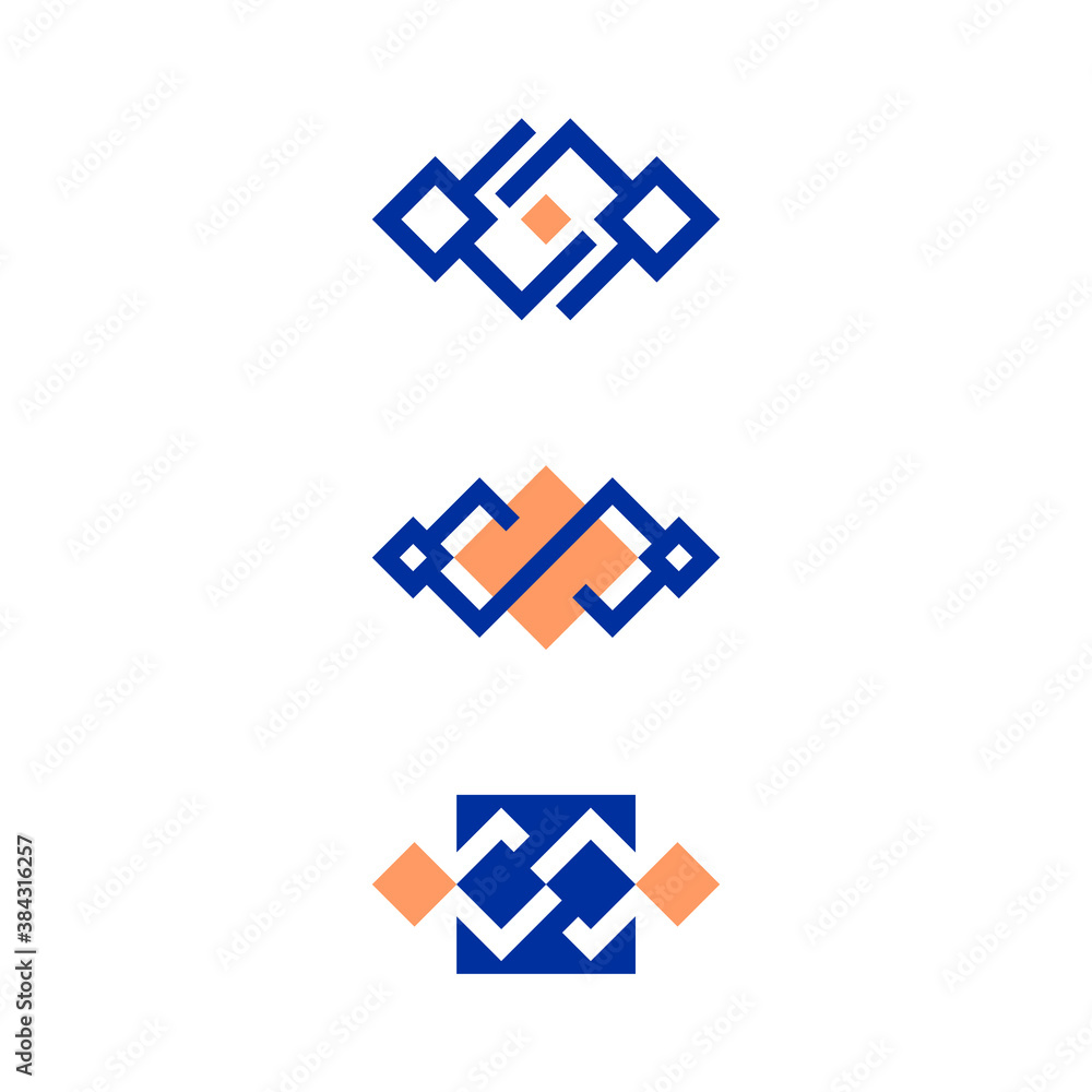 logo from two rectangular human figures logo from two rectangular human figures