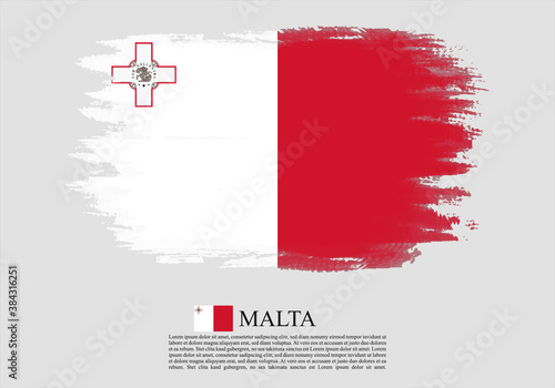 Textured and vector flag of Malta drawn with brush strokes. Texture and vector flag of Malta drawn with brush strokes.