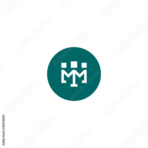 letter m logo with human figures inside a circle