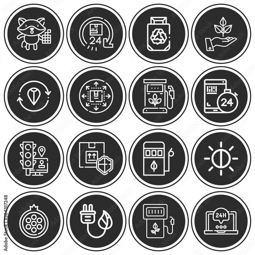 Obraz premium 16 pack of brightness lineal web icons set