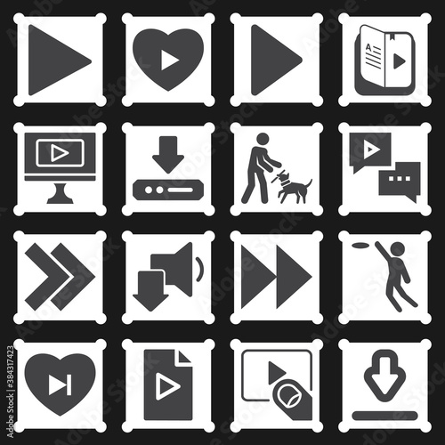 16 pack of staged  filled web icons set