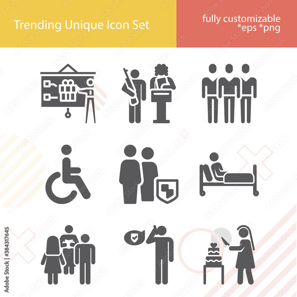 Simple set of wheelchair related filled icons. Simple set of wheelchair related filled icons.