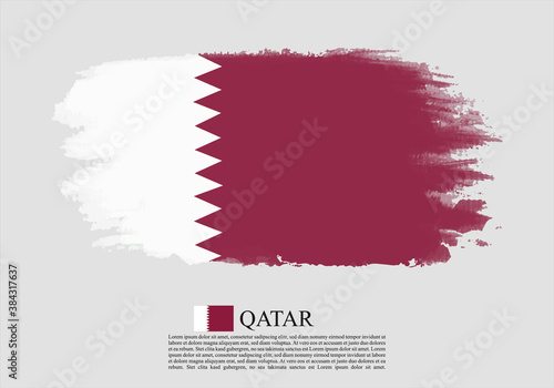 Textured and vector flag of Qatar drawn with brush strokes. Texture and vector flag of Qatar drawn with brush strokes.