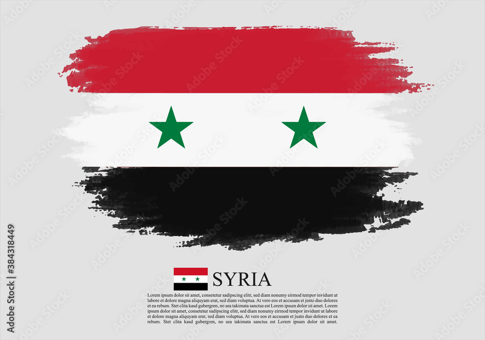 Textured and vector flag of Syria drawn with brush strokes. Textured and vector flag of Syria drawn with brush strokes.