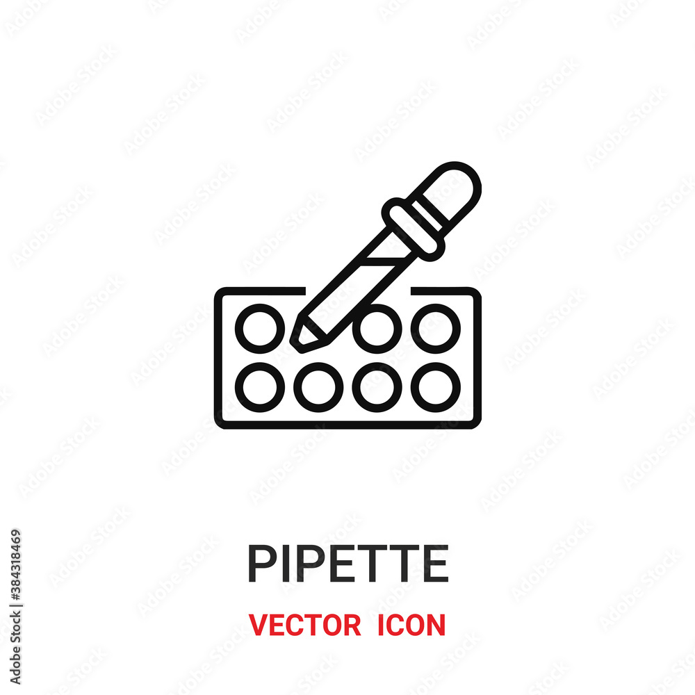 pipette icon vector symbol. pipette symbol icon vector for your design. Modern outline icon for your website and mobile app design.